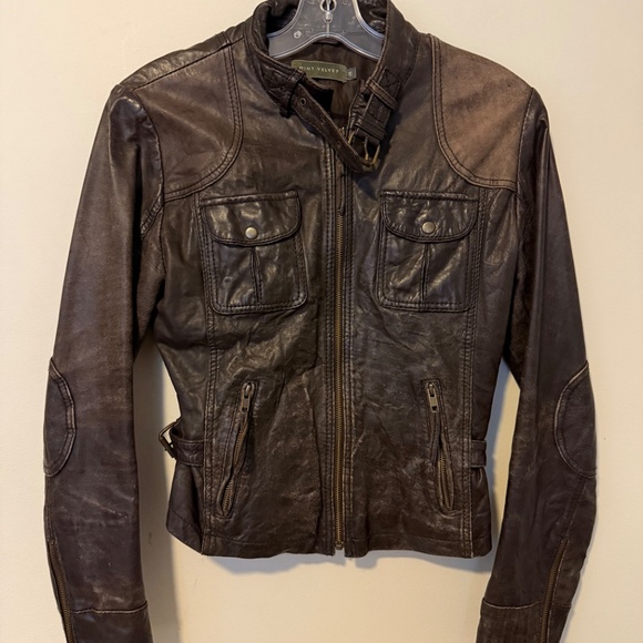 Brown leather jacket - Picture 4 of 6